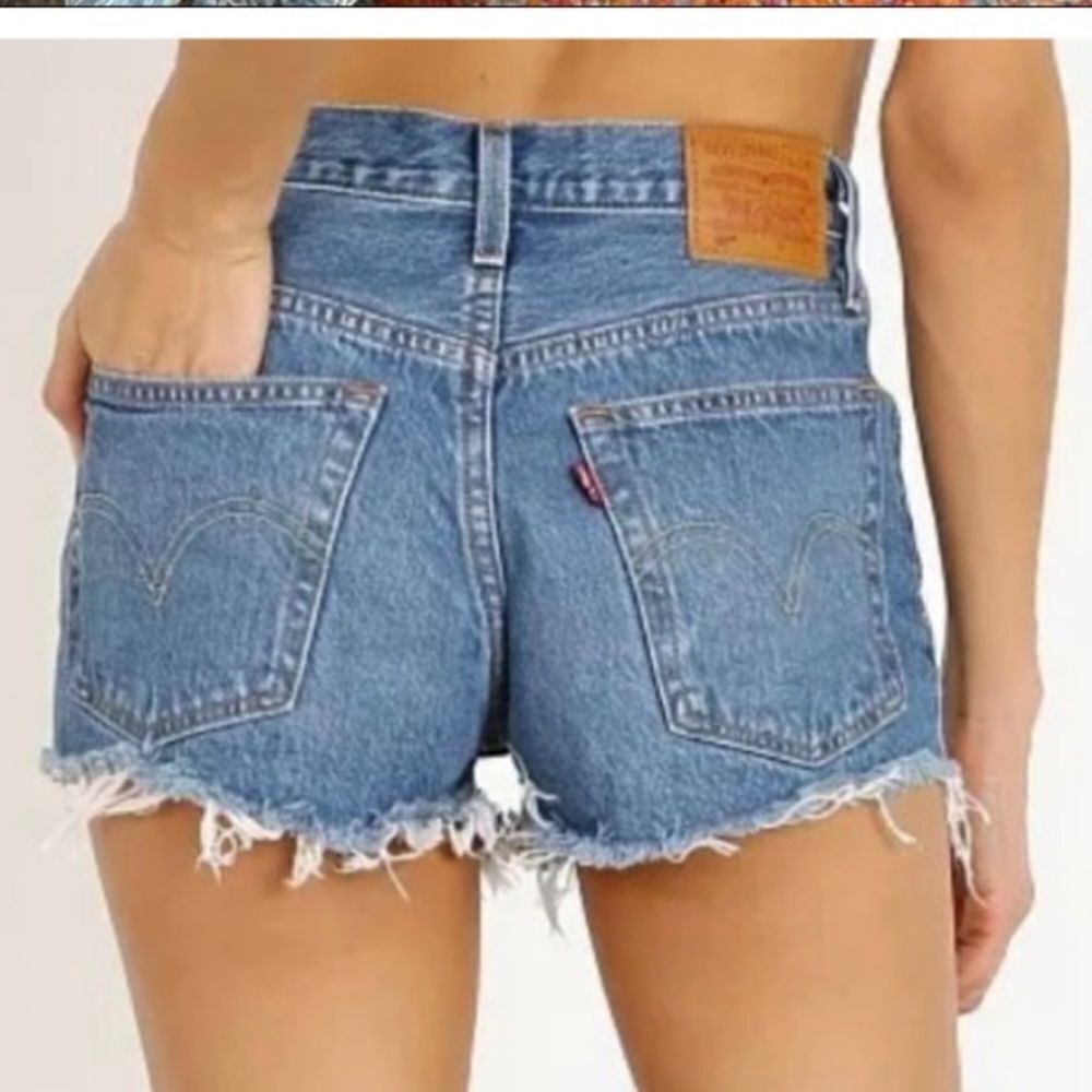 Levis Premium 501 High Rise Cut Off Jean Shorts